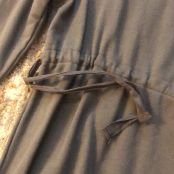 Cute Athleta Sweatshirt Dress, Tie Waist, Army Green - Picture 2 of 5